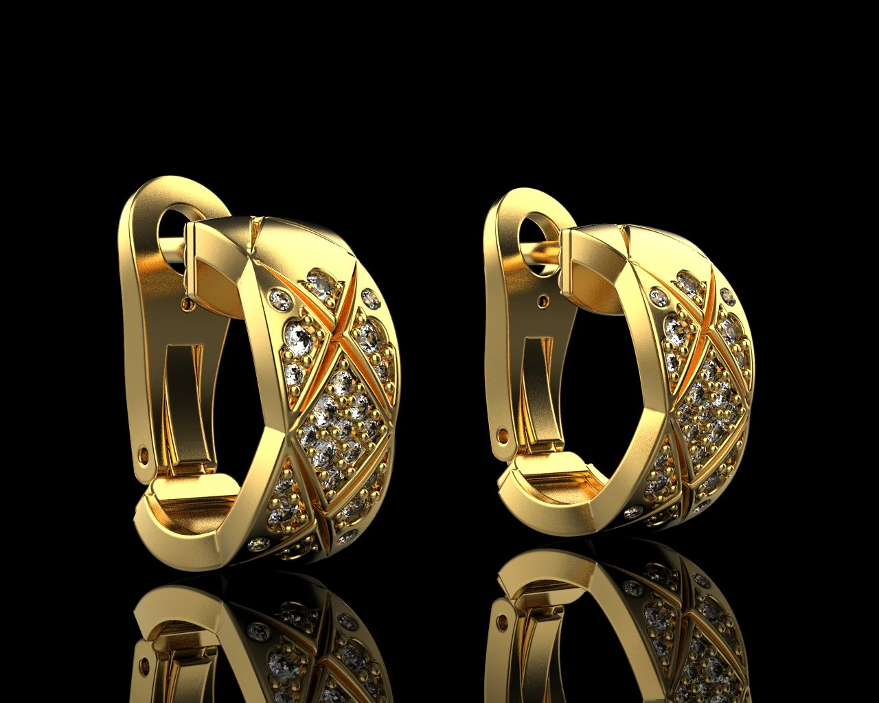 Earrings 2264 3D Print Model .c4d .max .obj .3ds .fbx .stl .blend 