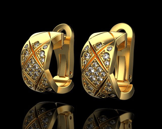 Earrings 2821 Modello di stampa 3D .c4d .max .obj .3ds .fbx .stl .blend