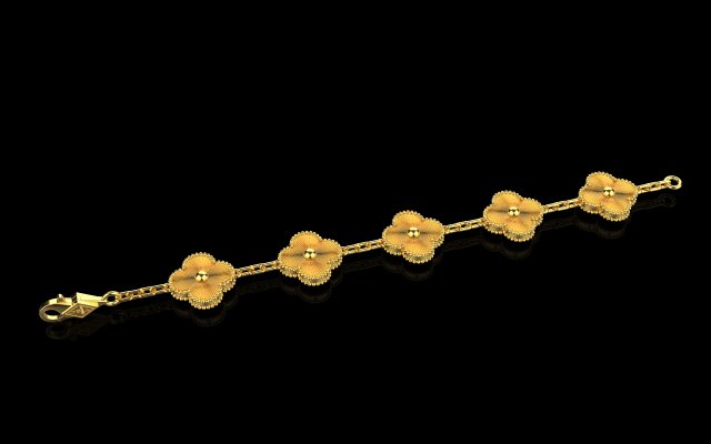 Bracelet flower 2941 3D 打印模型 .c4d .max .obj .3ds .fbx .stl .blend 