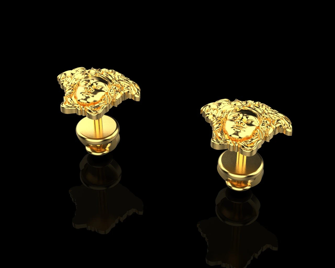 Earrings Gorgona 1772 3D Print Model .c4d .max .obj .3ds .fbx .stl .blend 