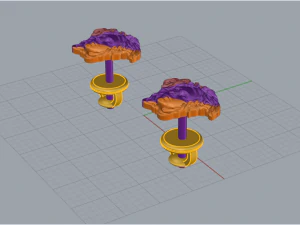 Earrings Gorgona 1772 3D Print Model