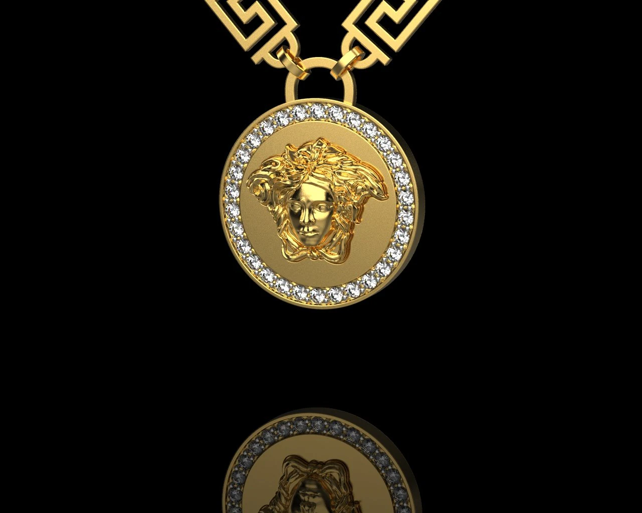 Pendant Gorgona 1823 3D Print Model .c4d .max .obj .3ds .fbx .stl .blend