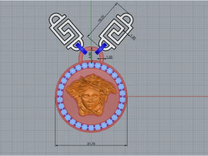 Pendant Gorgona 1823 3D Print Model