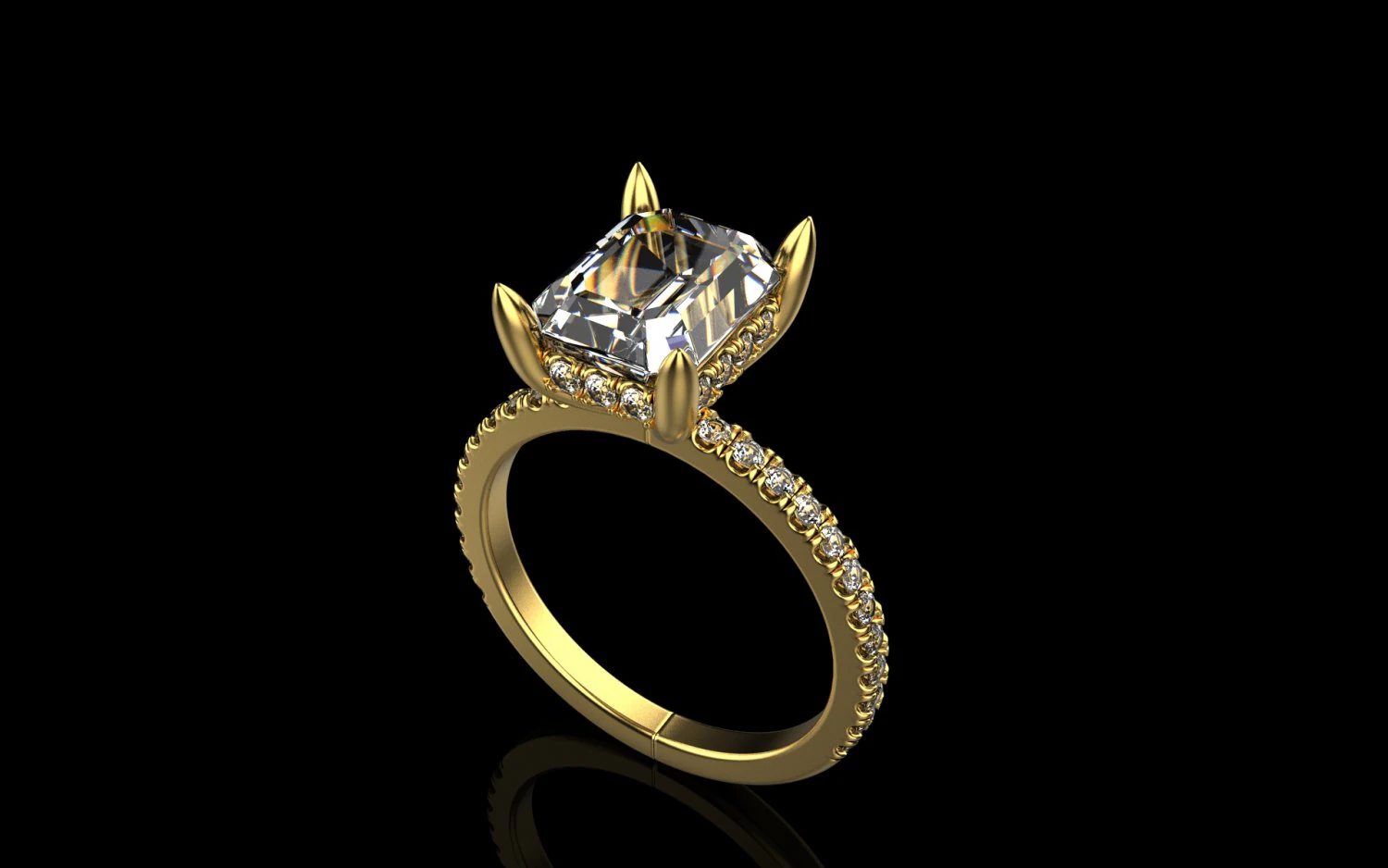 Engagement Ring 5 3D Print Model .c4d .max .obj .3ds .fbx .stl .blend 