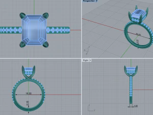 Engagement Ring 5 3D Print Model