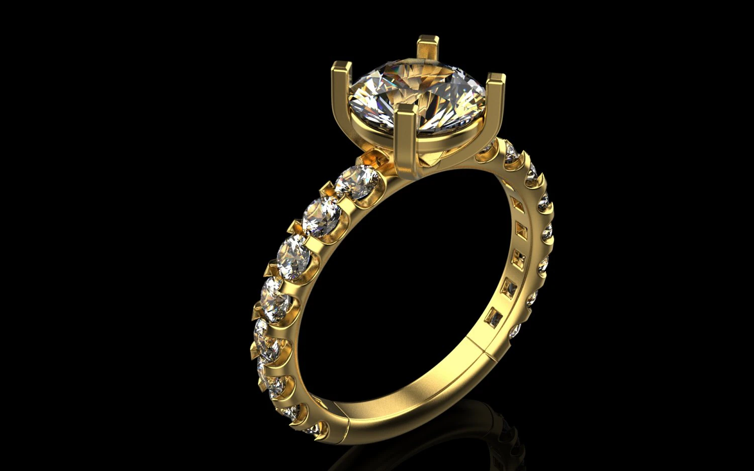 Engagement Ring 1 3D Print Model .c4d .max .obj .3ds .fbx .stl .blend 