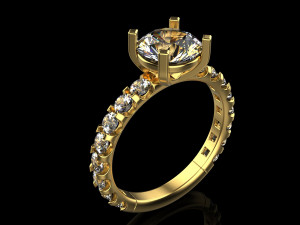 Engagement Ring 1 3D Print Model