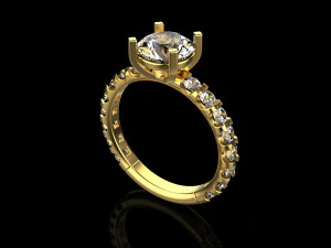 Engagement Ring 1 3D Print Model