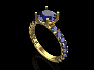Engagement Ring 1 3D Print Model