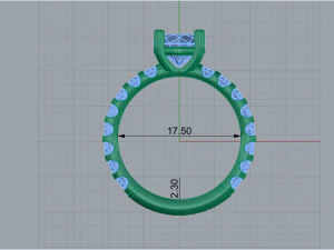 Engagement Ring 1 3D Print Model