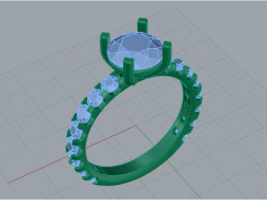 Engagement Ring 1 3D Print Model