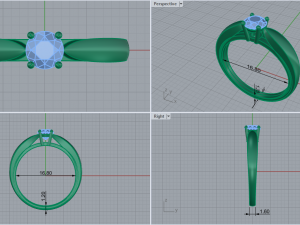 Engagement Ring 1769 3D 打印模型