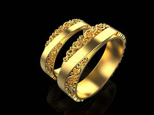 Wedding Rings 1777 3D Print Model