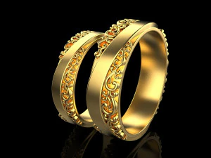 Wedding Rings 1777 3D Print Model