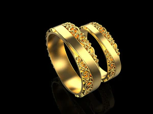 Wedding Rings 1777 3D Print Model