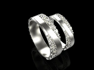 Wedding Rings 1777 3D Print Model