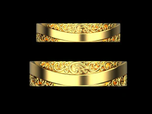 Wedding Rings 1777 3D Print Model