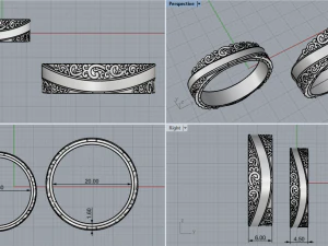 Wedding Rings 1777 3D Print Model