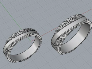 Wedding Rings 1777 3D Print Model