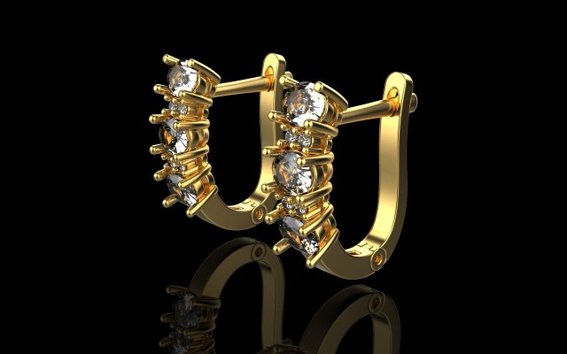Earrings 1834 3D Print Model .c4d .max .obj .3ds .fbx .stl .blend 