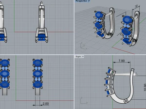 Earrings 1834 3D Print Model