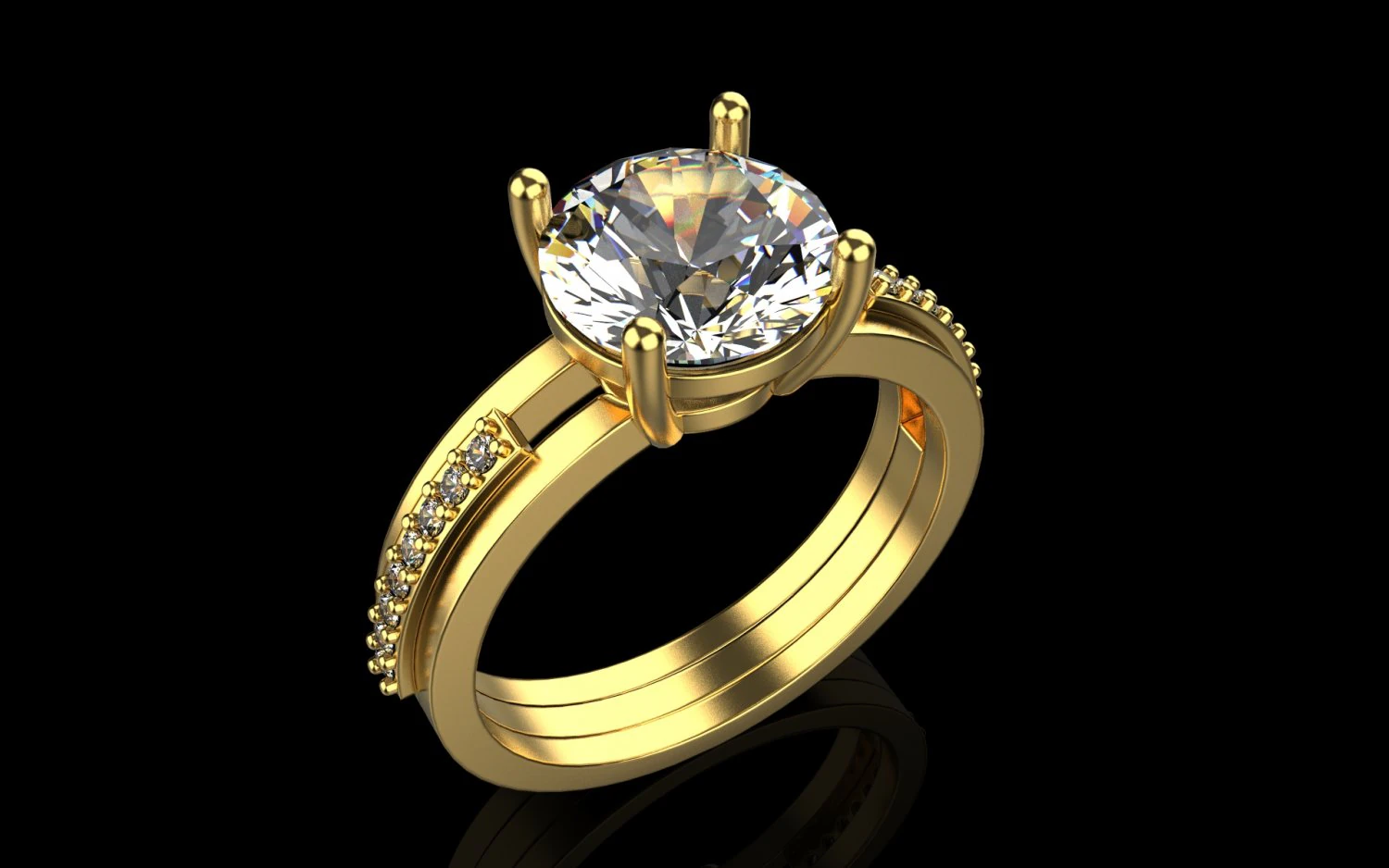 Engagement Ring 1894 3D Print Model .c4d .max .obj .3ds .fbx .stl .blend