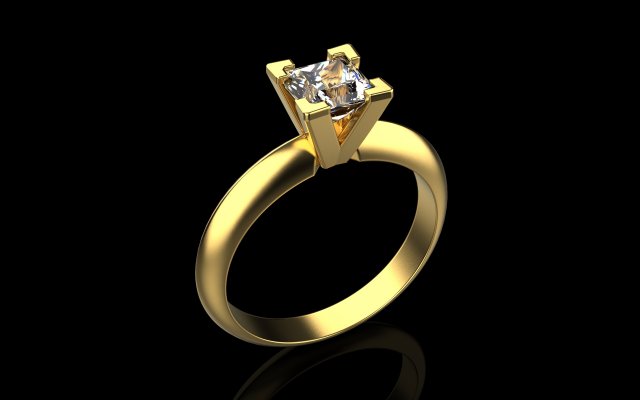 Engagement Ring 1908 3D Print Model .c4d .max .obj .3ds .fbx .stl .blend 