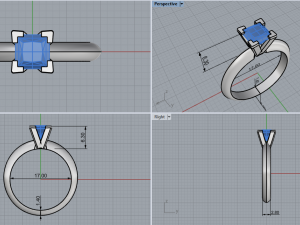 Engagement Ring 1908 3D Print Model