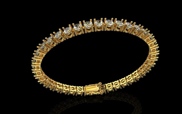 Tennis Bracelet 1262 3D Baskı Modeli .c4d .max .obj .3ds .fbx .stl .blend 