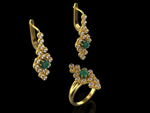 Ring and earrings set 1947 3Dプリントモデル