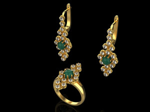 Ring and earrings set 1947 3Dプリントモデル