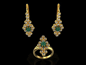Ring and earrings set 1947 3Dプリントモデル