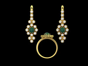 Ring and earrings set 1947 3D Print Model