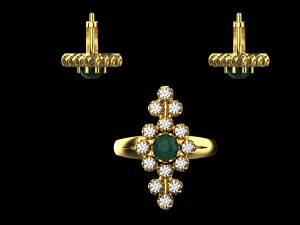 Ring and earrings set 1947 3D Print Model