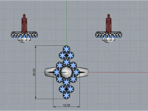 Ring and earrings set 1947 3D Print Model
