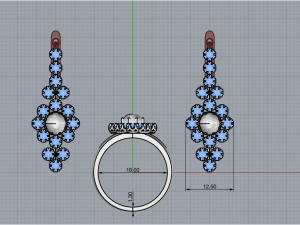 Ring and earrings set 1947 3Dプリントモデル
