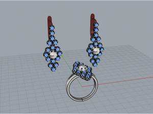 Ring and earrings set 1947 3Dプリントモデル