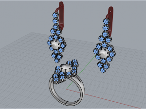 Ring and earrings set 1947 3Dプリントモデル