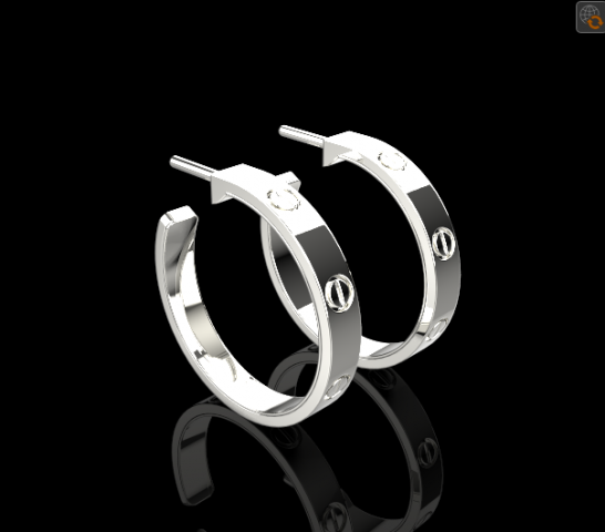 Earrings 723 013 3D Print Model .c4d .max .obj .3ds .fbx .stl .blend 