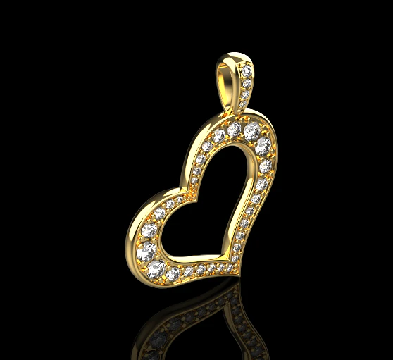 Pendant Heart 745 006 3D Print Model .c4d .max .obj .3ds .fbx .stl .blend
