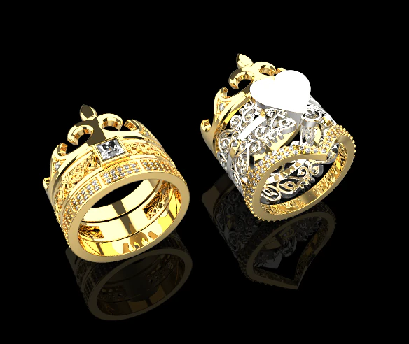 Wedding Rings 749 021 3D Print Model .c4d .max .obj .3ds .fbx .stl .blend 