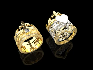 Wedding Rings 749 021 3D Print Model