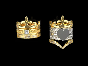 Wedding Rings 749 021 3D Print Model