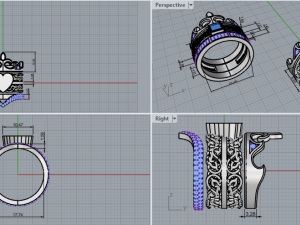 Wedding Rings 749 021 Modello di stampa 3D