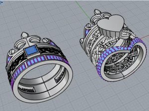 Wedding Rings 749 021 3D Print Model