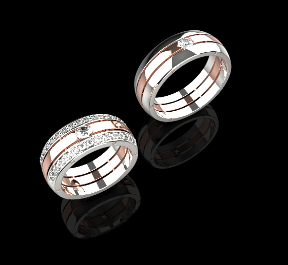 Wedding Rings 755 007 3D Print Model .c4d .max .obj .3ds .fbx .stl .blend 