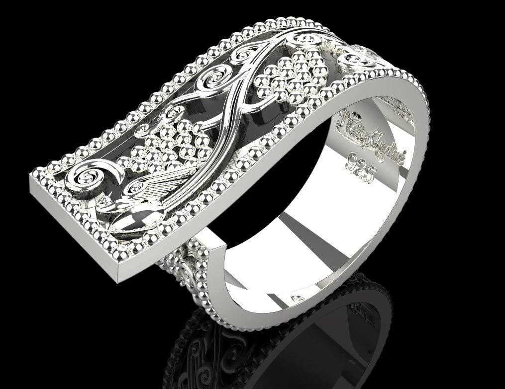 Ring with grapes 1467 3D Print Model .c4d .max .obj .3ds .fbx .stl .blend 