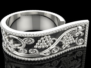 Ring with grapes 1467 Model Cetak 3D