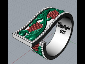 Ring with grapes 1467 Model Cetak 3D