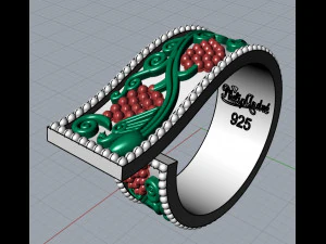 Ring with grapes 1467 3D Print Model